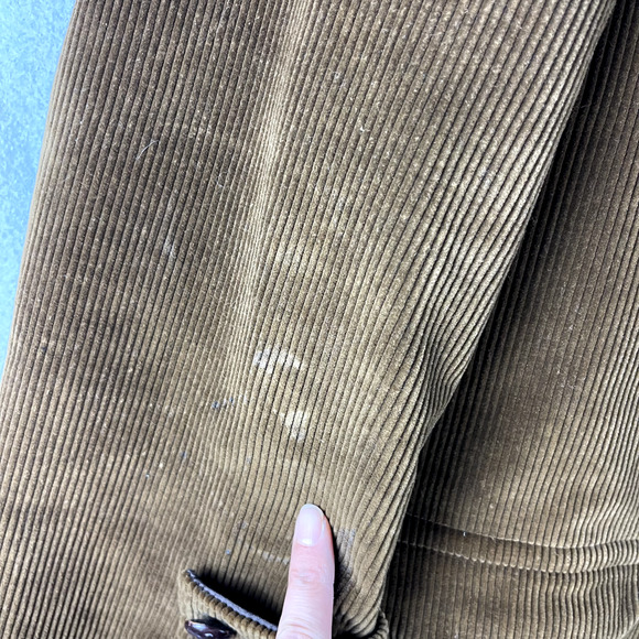 VTG London Fog Long Corduroy Coat Mens 40R Brown Faux Fur Lined Chore Classic - Picture 15 of 16